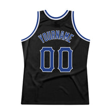 Load image into Gallery viewer, Custom Black Royal-Red Authentic Throwback Basketball Jersey
