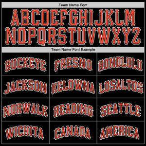 Custom Black Orange-White Authentic Throwback Basketball Jersey
