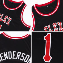Load image into Gallery viewer, Custom Black Red-White Authentic Throwback Basketball Jersey
