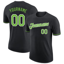 Load image into Gallery viewer, Custom Black Neon Green-White Performance T-Shirt
