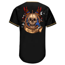 Load image into Gallery viewer, Custom Black Black-Old Gold Authentic Skull Fashion Baseball Jersey
