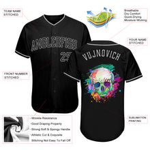 Load image into Gallery viewer, Custom Black Black-Gray Authentic Skull Fashion Baseball Jersey
