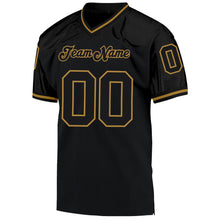 Load image into Gallery viewer, Custom Black Black-Old Gold Mesh Authentic Throwback Football Jersey

