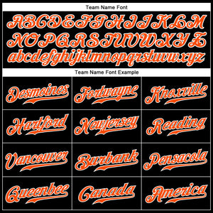 Custom Black White Pinstripe Orange-White Authentic Baseball Jersey