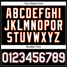 Load image into Gallery viewer, Custom Black White Pinstripe White-Orange Authentic Baseball Jersey
