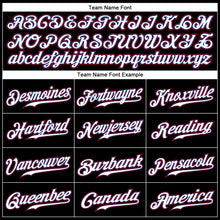 Load image into Gallery viewer, Custom Black Royal Pinstripe White-Red Authentic Baseball Jersey
