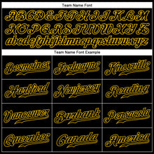 Load image into Gallery viewer, Custom Black Gold Pinstripe Black-Gold Authentic Baseball Jersey

