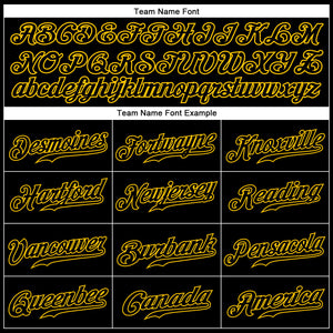 Custom Black Gold Pinstripe Black-Gold Authentic Baseball Jersey