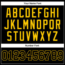 Load image into Gallery viewer, Custom Black Gold Pinstripe Black-Gold Authentic Baseball Jersey

