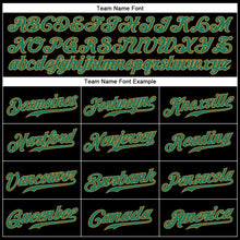 Load image into Gallery viewer, Custom Black Kelly Green Pinstripe Kelly Green-Old Gold Authentic Baseball Jersey
