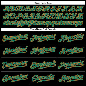 Custom Black Kelly Green Pinstripe Kelly Green-Old Gold Authentic Baseball Jersey