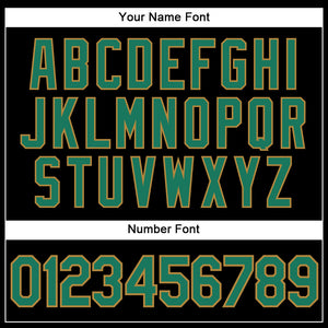 Custom Black Kelly Green Pinstripe Kelly Green-Old Gold Authentic Baseball Jersey