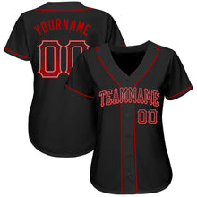 Load image into Gallery viewer, Custom Black Red-Gray Authentic Drift Fashion Baseball Jersey
