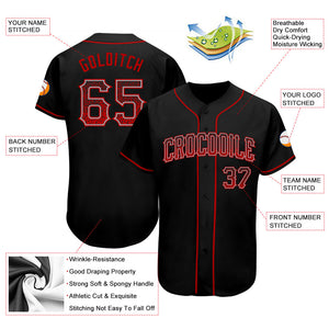 Custom Black Red-Gray Authentic Drift Fashion Baseball Jersey