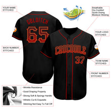 Load image into Gallery viewer, Custom Black Red-Old Gold Authentic Drift Fashion Baseball Jersey
