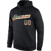 Load image into Gallery viewer, Custom Stitched Black Vintage USA Flag-Cream Sports Pullover Sweatshirt Hoodie
