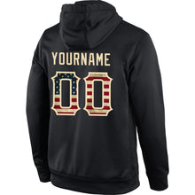 Load image into Gallery viewer, Custom Stitched Black Vintage USA Flag-Cream Sports Pullover Sweatshirt Hoodie
