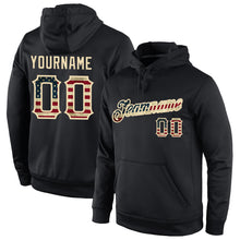 Load image into Gallery viewer, Custom Stitched Black Vintage USA Flag-Cream Sports Pullover Sweatshirt Hoodie

