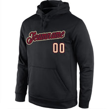 Load image into Gallery viewer, Custom Stitched Black Crimson-Cream Sports Pullover Sweatshirt Hoodie
