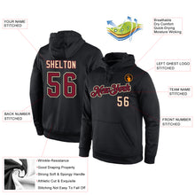 Load image into Gallery viewer, Custom Stitched Black Crimson-Cream Sports Pullover Sweatshirt Hoodie

