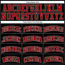Load image into Gallery viewer, Custom Black White Pinstripe Red-White Authentic  Basketball Jersey
