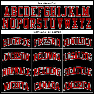 Custom Black White Pinstripe Red-White Authentic  Basketball Jersey