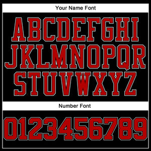 Custom Black White Pinstripe Red-White Authentic  Basketball Jersey