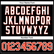 Load image into Gallery viewer, Custom Black White Pinstripe Orange-White Authentic  Basketball Jersey
