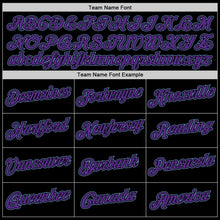 Load image into Gallery viewer, Custom Stitched Black Purple-Light Blue Sports Pullover Sweatshirt Hoodie
