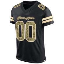 Load image into Gallery viewer, Custom Black Camo-Cream Mesh Authentic Football Jersey
