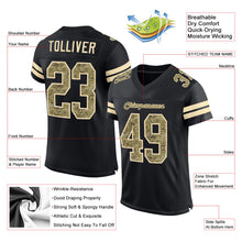 Load image into Gallery viewer, Custom Black Camo-Cream Mesh Authentic Football Jersey
