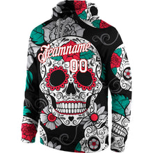 Load image into Gallery viewer, Custom Stitched Black White-Red 3D Skull Fashion Sports Pullover Sweatshirt Hoodie
