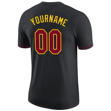 Load image into Gallery viewer, Custom Black Maroon-Gold Performance T-Shirt
