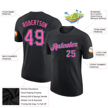 Load image into Gallery viewer, Custom Black Pink-Light Blue Performance T-Shirt
