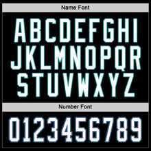 Load image into Gallery viewer, Custom Black White-Teal Hockey Jersey
