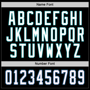 Custom Black White-Teal Hockey Jersey