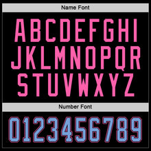 Load image into Gallery viewer, Custom Black Light Blue-Pink Hockey Jersey

