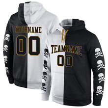 Load image into Gallery viewer, Custom Stitched Black Black-Old Gold 3D Skull Fashion Sports Pullover Sweatshirt Hoodie
