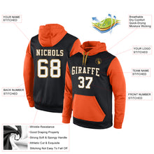 Load image into Gallery viewer, Custom Stitched Black White-Orange Sports Pullover Sweatshirt Hoodie
