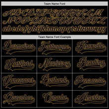 Load image into Gallery viewer, Custom Black Black-Old Gold Authentic Baseball Jersey
