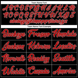 Custom Black Red-Gray Authentic Baseball Jersey