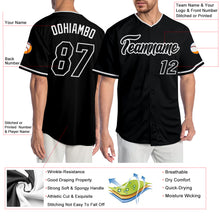 Load image into Gallery viewer, Custom Black Black-White Authentic Baseball Jersey
