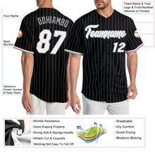 Load image into Gallery viewer, Custom Black Gray Pinstripe White-Gray Authentic Baseball Jersey
