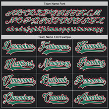 Load image into Gallery viewer, Custom Black Kelly Green-Red Hockey Jersey
