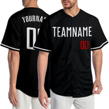 Load image into Gallery viewer, Custom Black White-Red Authentic Baseball Jersey

