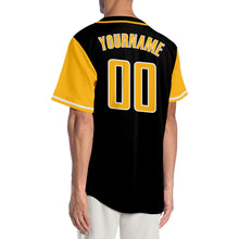 Load image into Gallery viewer, Custom Black Gold-White Authentic Two Tone Baseball Jersey
