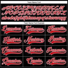 Load image into Gallery viewer, Custom Black Gold-Red Authentic Baseball Jersey
