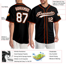 Load image into Gallery viewer, Custom Black White-Orange Authentic Baseball Jersey
