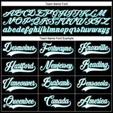 Load image into Gallery viewer, Custom Black Teal Pinstripe White-Teal Authentic Baseball Jersey
