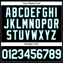 Load image into Gallery viewer, Custom Black Teal Pinstripe White-Teal Authentic Baseball Jersey
